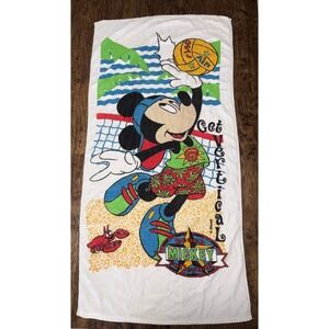Vintage Disney Mickey Mouse Franco Get Vertical Volleyball Cotton Beach Towel